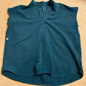 Caribbean blue small figs oversized top